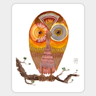 Cute Golden owl watercolor illustration Magnet